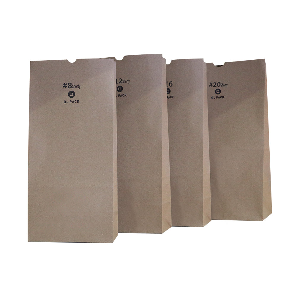 #8 #12 #16 #20Shorty Paper Bag